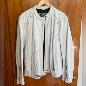 Harley Davidson White Moon Dream 2008 Leather Embroidered Jacket size 3X